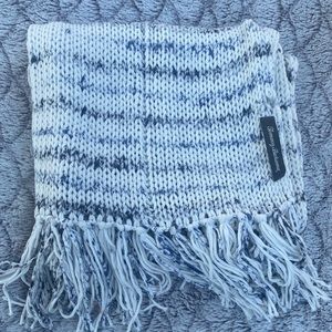 Tommy Bahama Gray Knitted Scarf Harbor Gray 11.5” Wide, 96” Long